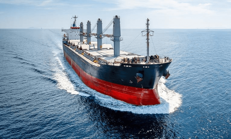 Bulk cargo vessel at sea